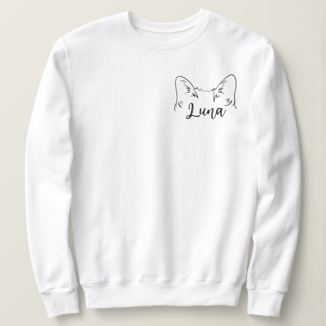 Cute Simple Custom Name Snowshoe Cat Mum  Sweatshirt (Design Front)