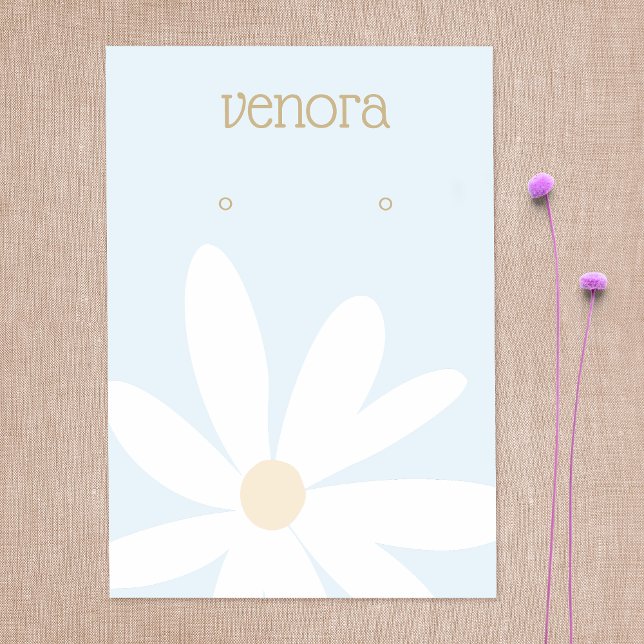 Cute Simple Daisy Floral Earring Display Card (Creator Uploaded)