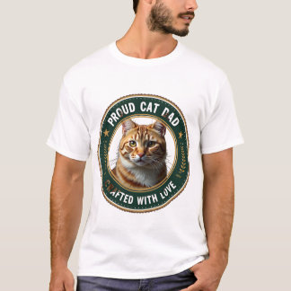 Cute Simple Design Custom Cat Dad Cat Lover T-Shirt