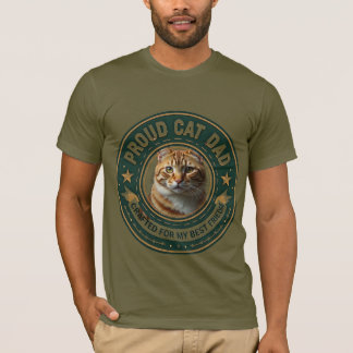 Cute Simple Design Custom Cat Dad Cat Lover T-Shirt