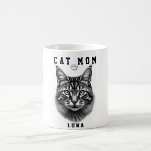 Cute Simple Design Custom Cat Mum Black Cat Lover Coffee Mug