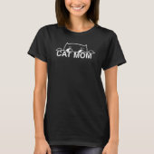Cute simple design womens black cat lover mum T-Shirt (Front)