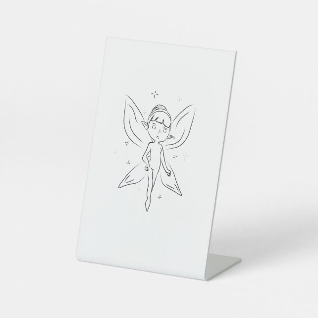 Cute simple fairy for desk  pedestal sign (Front)