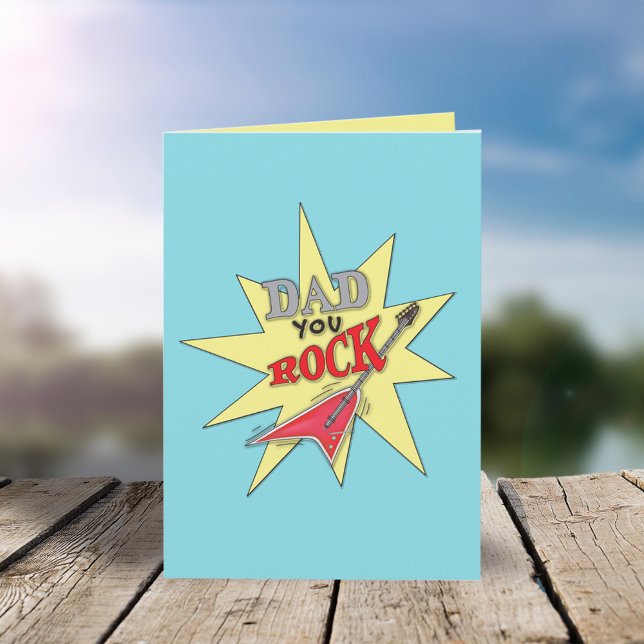 Cute Simple Father's Day Dad Rock n Roll Guitar Card (Creator Uploaded)