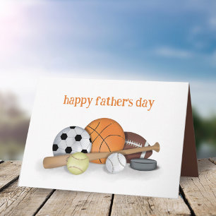 Cute Simple Father's Day Sports Ball All Star Fan  Card