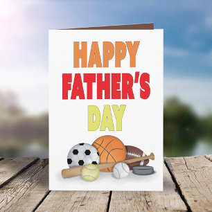 Cute Simple Father's Day Sports Ball All Star Fan  Card