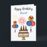 Cute Simple Fireworks White Grandson 1st Birthday Card<br><div class="desc">Cute Simple Fireworks White Grandson 1st Birthday, this design is for anyone looking for something nice for a little boy on his 1st birthday. If you're looking for 1st birthday invitations, especially for your grandson, this one is perfectly what you need. The design features a cute chocolate birthday cake with...</div>