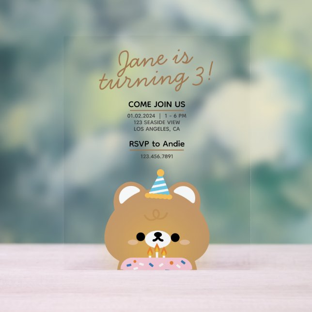Cute Simple Fun Birthday Party Acrylic Sign (Neutral)
