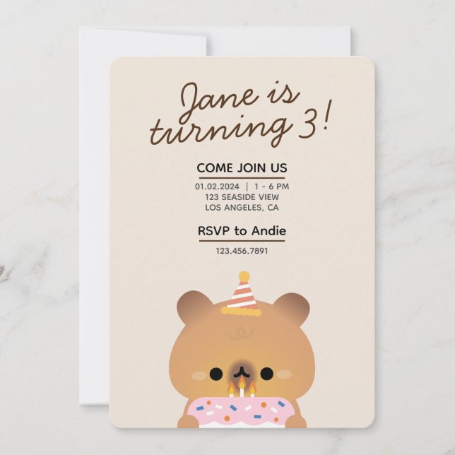 Cute Simple Fun Birthday Party Invitation (Front)