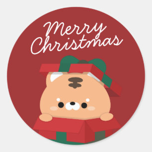 Cute Simple Fun Merry Christmas Classic Round Sticker