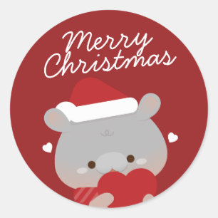 Cute Simple Fun Merry Christmas Classic Round Sticker