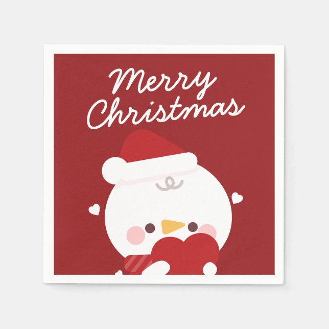 Cute Simple Fun Merry Christmas Napkin (Front)
