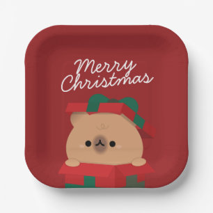Cute Simple Fun Merry Christmas Paper Plate