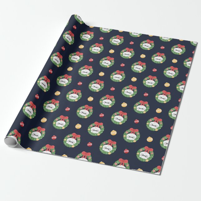 Cute Simple Fun Merry Christmas Wrapping Paper (Unrolled)