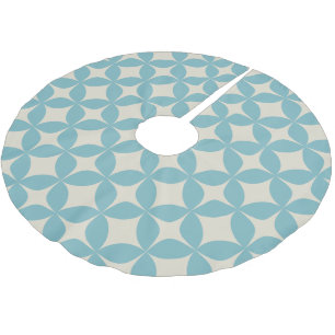 Cute Simple Geometric Pattern Pastel Teal Blue Brushed Polyester Tree Skirt