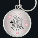 Cute Simple Gifts For Daughters | Typography Key Ring<br><div class="desc">This modern minimalist birthday design is created for a daughter and can also be used for a granddaughter, niece, or anyone who is like a daughter. It is suitable for gifting from parents, grandparents, aunts, uncles, or anyone celebrating a special daughter-like bond. The design focuses on clean calligraphy, refined typography,...</div>