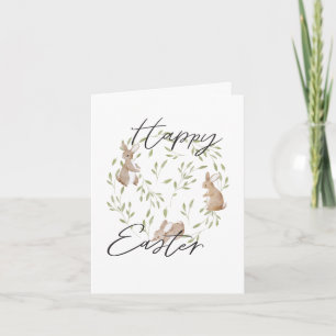 Cute Simple Happy Easter Bunny Greeting Card