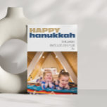Cute Simple Happy Hanukkah Custom Photo Holiday  Card<br><div class="desc">Celebrate Hanukkah with this cute and simple holiday card,  personalised with your favourite photo. The cheerful design adds a touch of joy to your holiday greetings,  making it perfect for sharing warm wishes with loved ones during the Festival of Lights.</div>