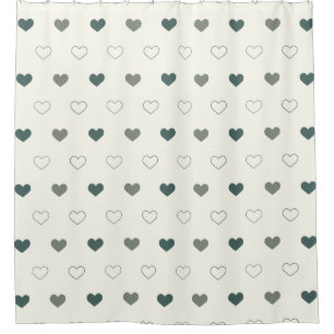 Cute Simple Heart Pattern green cream Shower Curtain