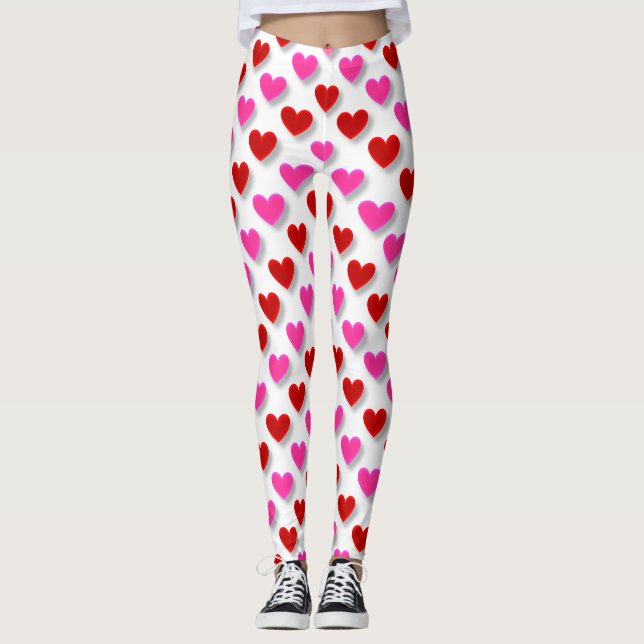 Cute Simple Heart Pattern Leggings (Front)