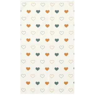 Cute Simple Heart Pattern Orange Cream Green Tablecloth