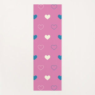 Cute Simple Heart Pattern Yoga Mat