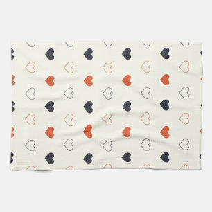 Cute Simple Heart Seamless Pattern Tea Towel