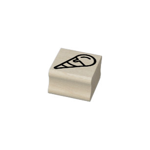 Cute Simple Ice Cream Cone Illustration Mini Rubber Stamp