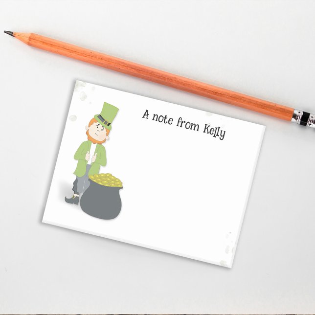 Cute Simple Leprechaun St. Patrick's Day Green Post-it Notes (Creator Uploaded)