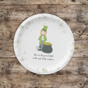 Cute Simple Leprechaun St. Patrick's Day Whimsical Paper Plate