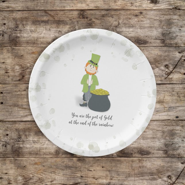 Cute Simple Leprechaun St. Patrick's Day Whimsical Paper Plate (Creator Uploaded)