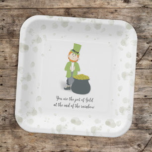 Cute Simple Leprechaun St. Patrick's Day Whimsical Paper Plate