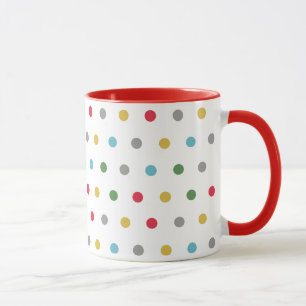 Cute Simple Modern Colourful Polka Dots Mug
