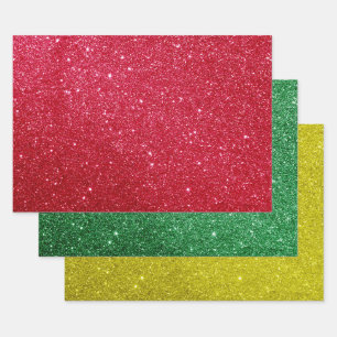 Cute Simple Modern Glitter Christmas Gift Wrapping Paper Sheet