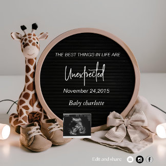 Cute simple neural digital pregnancy announcement 