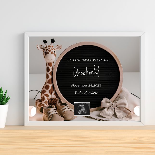 Cute simple neural digital pregnancy announcement  poster (Creator Uploaded)