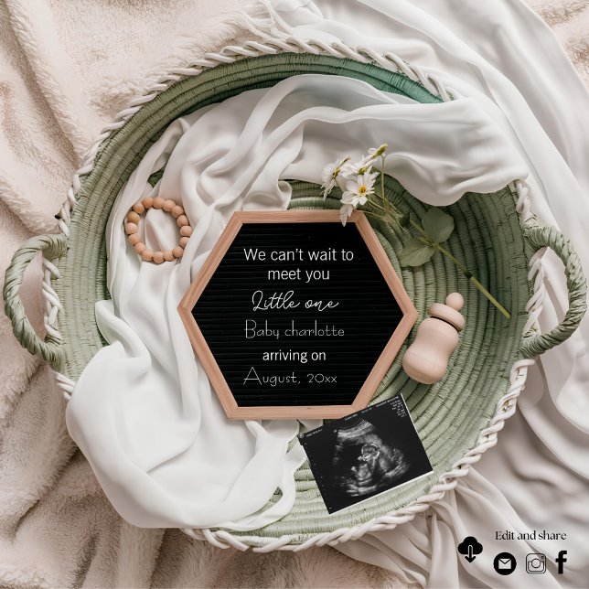 Cute simple neutral pregnancy announcement  (Creator Uploaded)