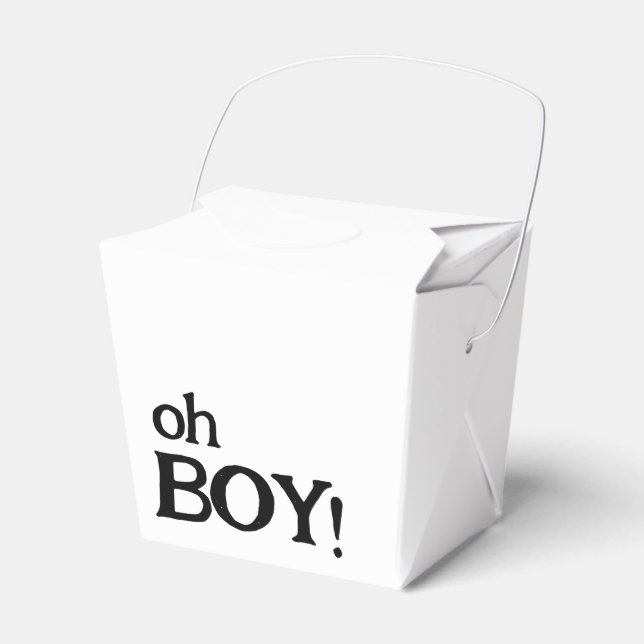 Cute Simple Oh Boy Baby Shower  Favour Box (Front Side)