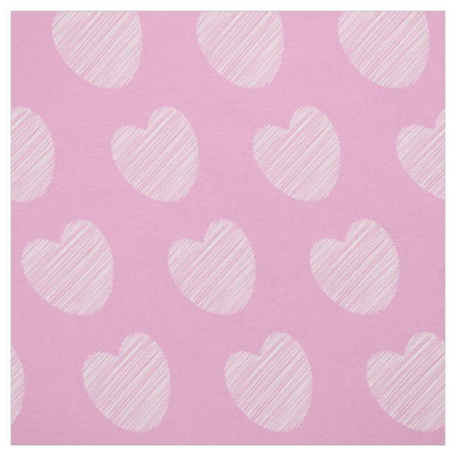 Cute Simple Pink and  White Heart Pattern Fabric (Swatch)