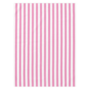 Cute Simple Pink and White Striped Tablecloth