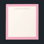 Cute Simple Pink Border Personalised Name Notepad<br><div class="desc">Cute Simple Pink Border Personalised Name Notepad</div>