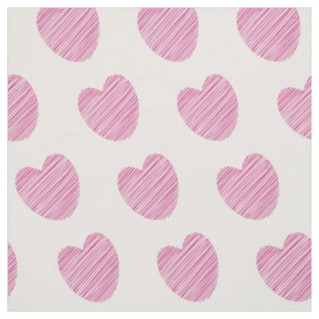 Cute Simple Pink Heart Pattern Fabric (Swatch)