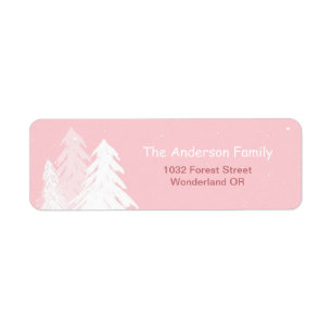 Cute Simple Pink Winter Onederland Address Label
