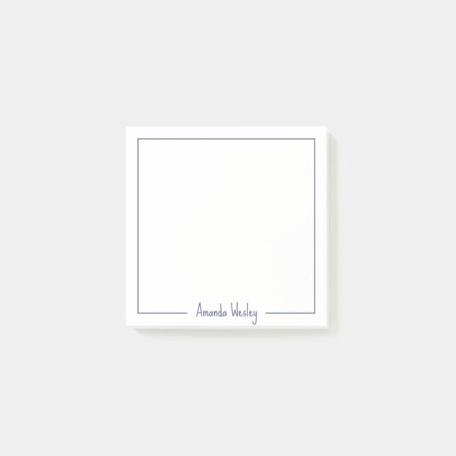 Cute Simple Purple Monogram Full Name Post-it Notes (Front)