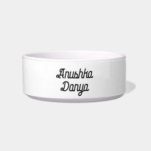 Cute Simple Script Text Personalised Pet Name Bowl