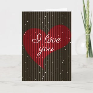Cute Simple Sparkling Valentines Heart Holiday Card