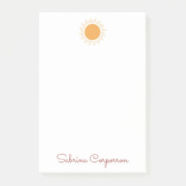 Cute simple sunshine personalised  post-it notes
