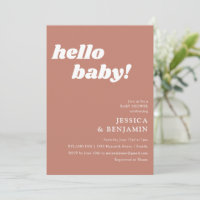 Cute Simple Terracotta Hello Baby Shower