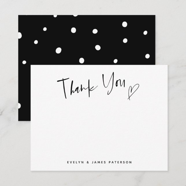 Cute Simple Thank You Heart  Card (Front/Back)