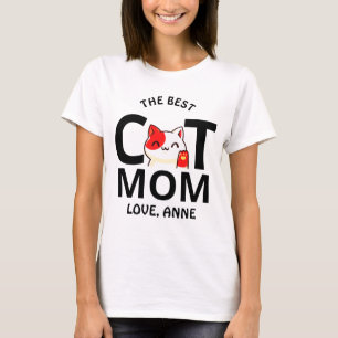 cute simple Valentine's day cat mum personalise T-Shirt